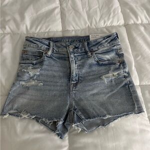 American Eagle Outfitters Women's Ripped Blue Jean Shorts